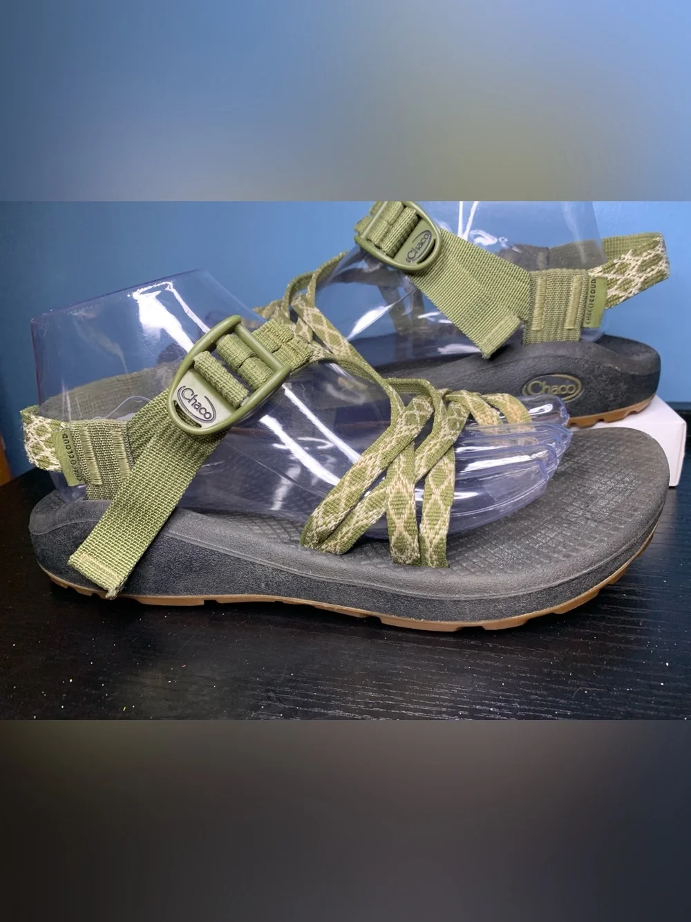 Chaco Olive/Green Patterned Strappy Sandals
